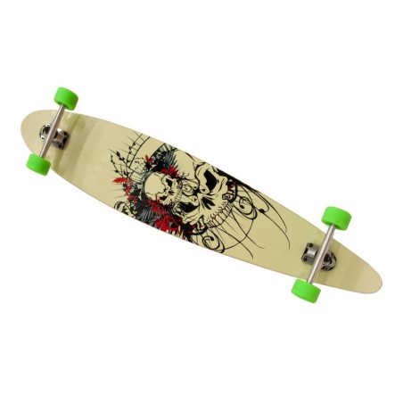 515500 Skate Longboard SKULL ABEC-9 truck en aluminium 115 x 23 cm roues 70 mm