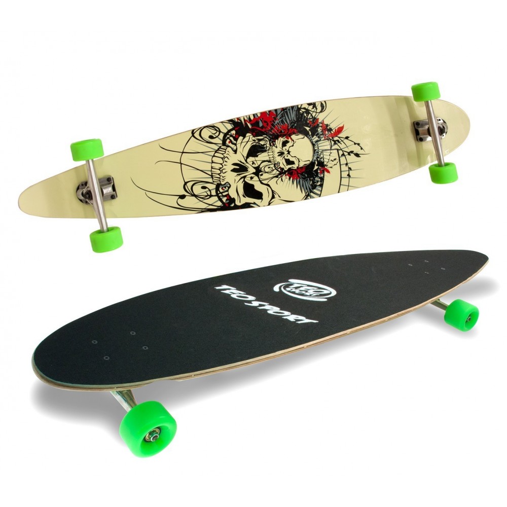 515500 Skate Longboard SKULL ABEC-9 truck en aluminium 115 x 23 cm roues 70 mm