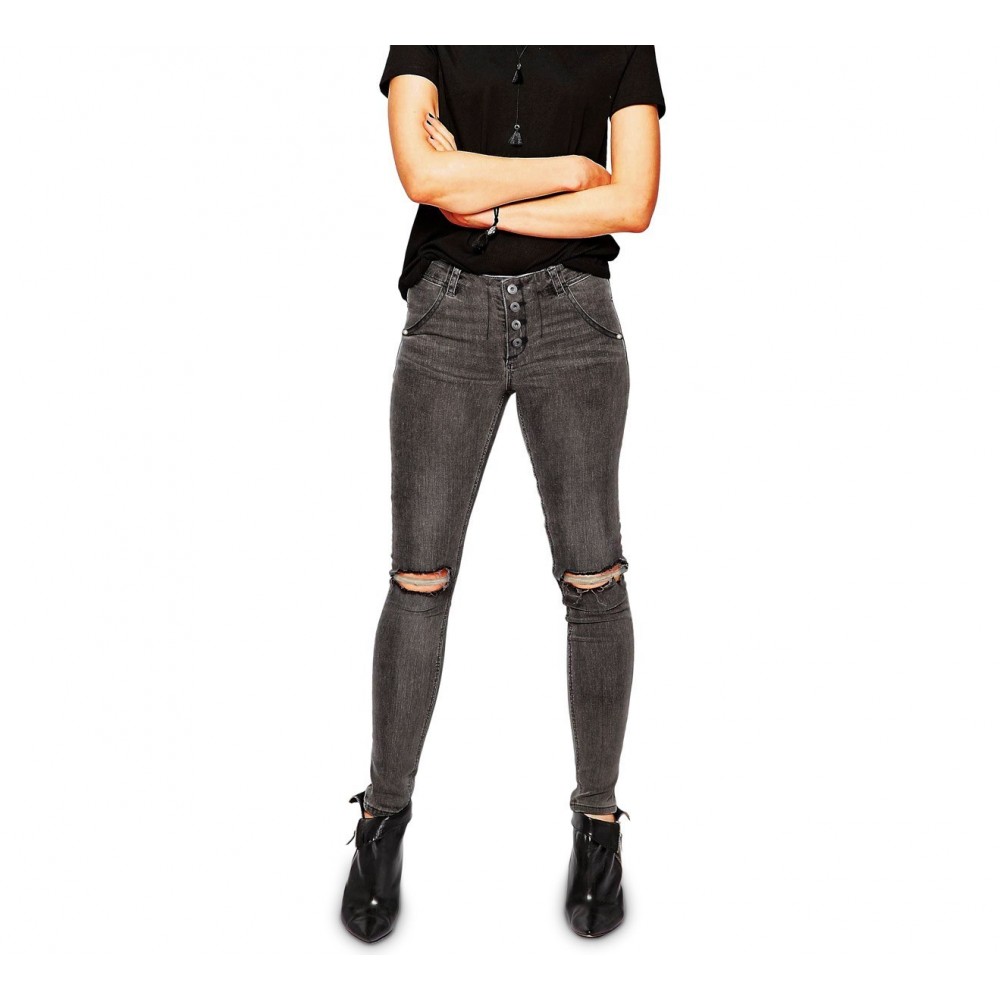 81154 Jean taille haute pour femme modèle RAGGED slim fit tailles du XS au XL