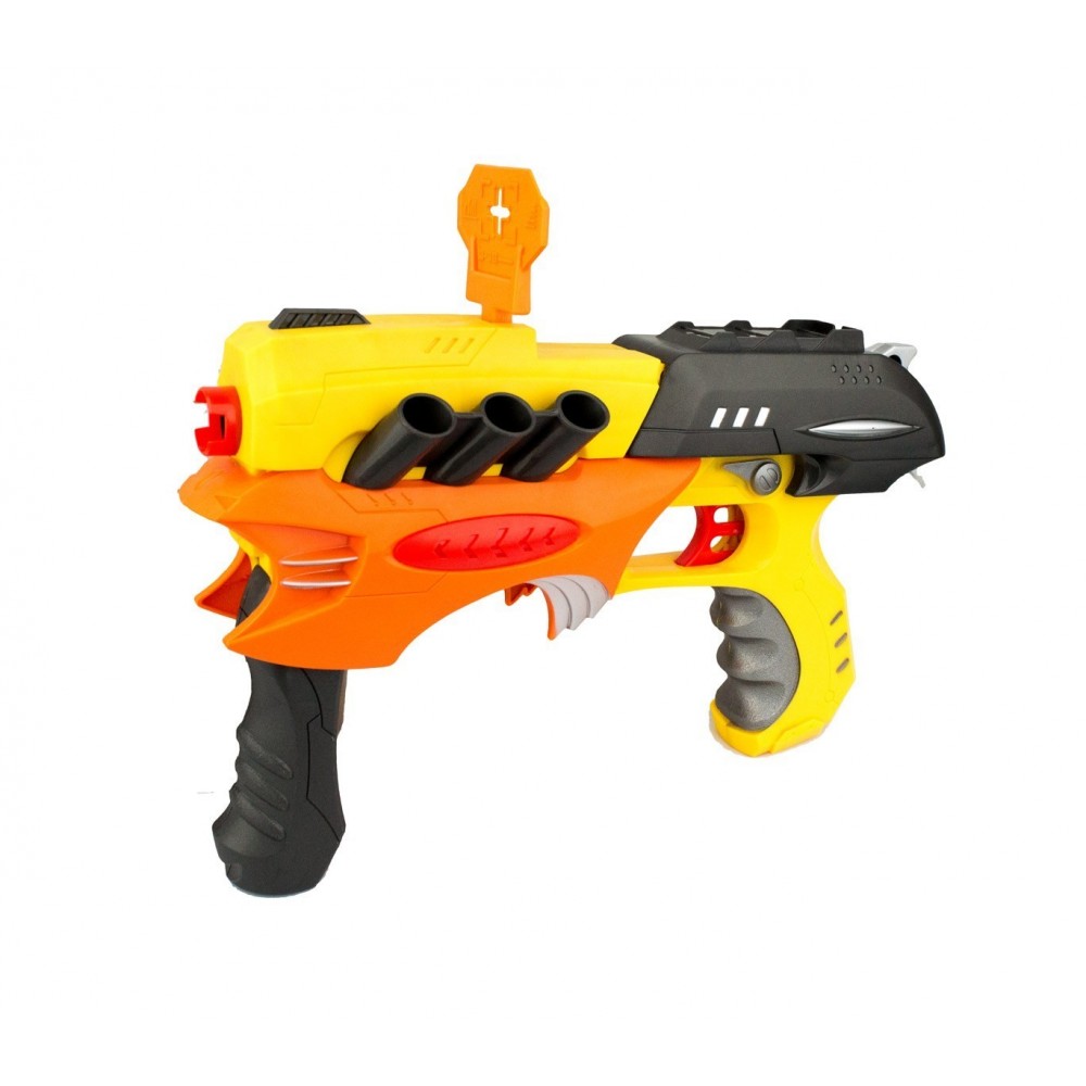 168837 Pistolet en plastique SHOOT PLAY CIGIOKI avec balles souples et quilles