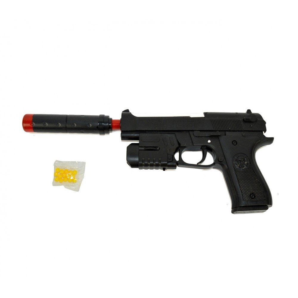 318843 Pistolet en plastique SHOOT PLAY CIGIOKI avec balles souples et quilles