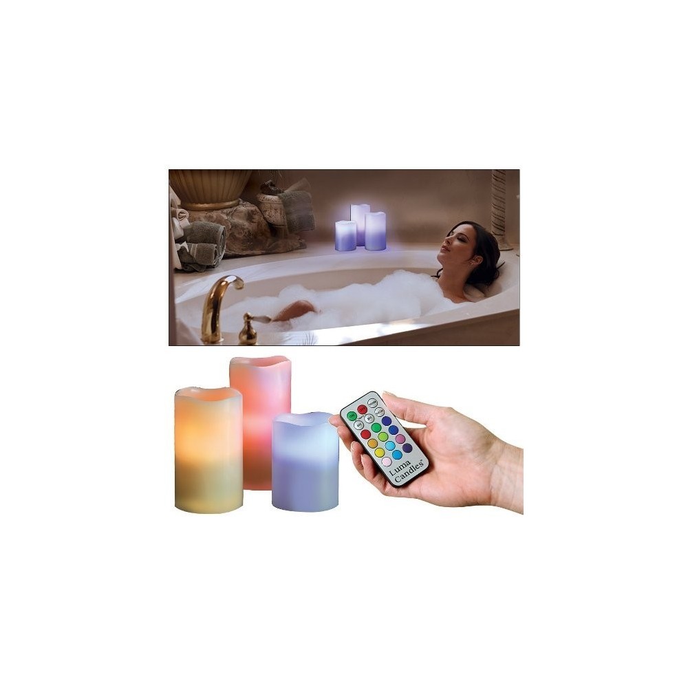Kit de 3 bougies de lumière artificielle et...