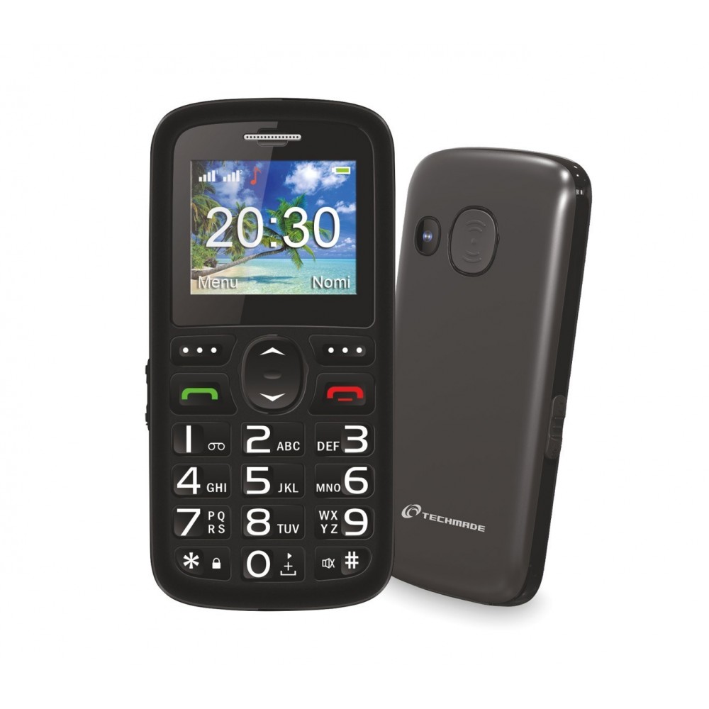 MS-301 Téléphone portable pour personnes âgées Techmade blanc avec bouton SOS