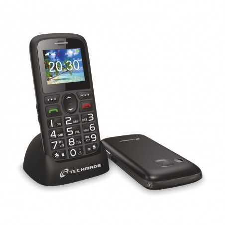 MS-301 Téléphone portable pour personnes âgées Techmade blanc avec bouton SOS