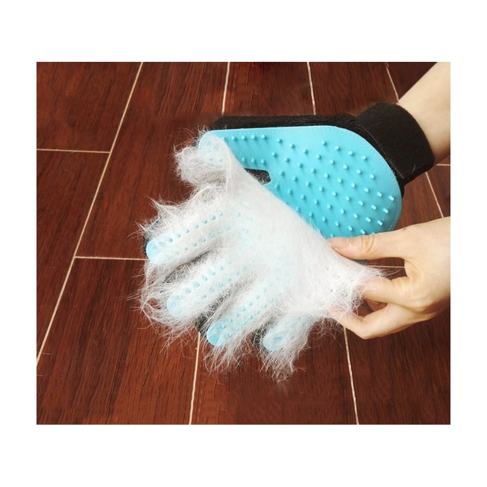 4560 Gant de toilettage pour chat brosse de massage bleu en silicone résistant