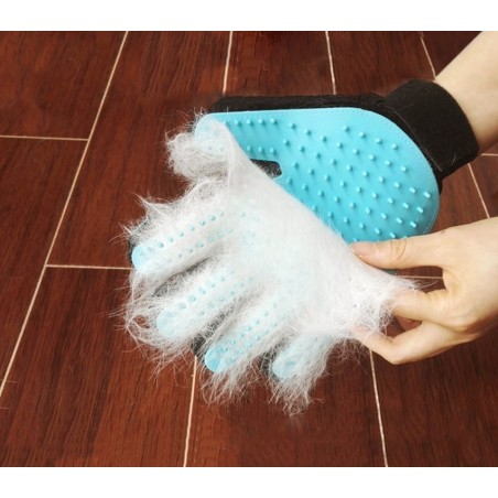 4560 Gant de toilettage pour chat brosse de massage bleu en silicone résistant