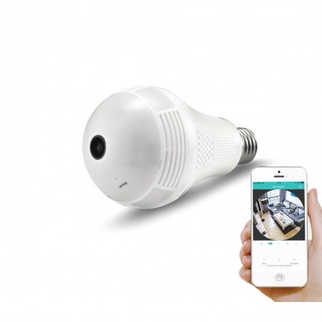 768881 Caméra de surveillance Wi-Fi ampoule E27 panoramique 360 ° 3D HD