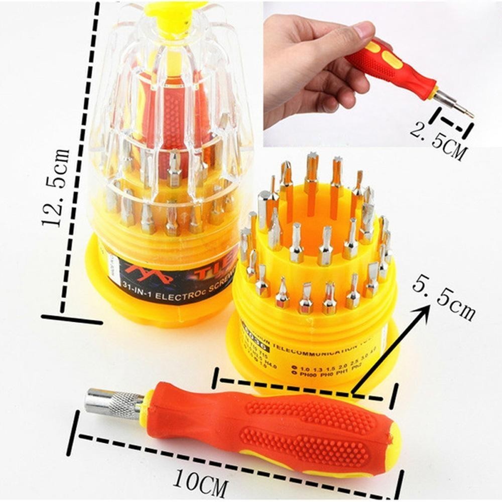 Jeu de tournevis - cruciforme/plat/pointe - 32...