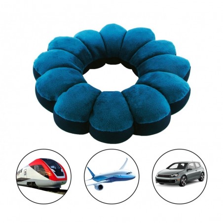 Oreiller/coussin relaxant de voyage - tête ergonomique - microsphères