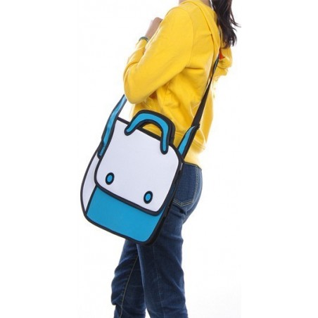 Sac a main 3D - dessins animés - turquoi et blanc