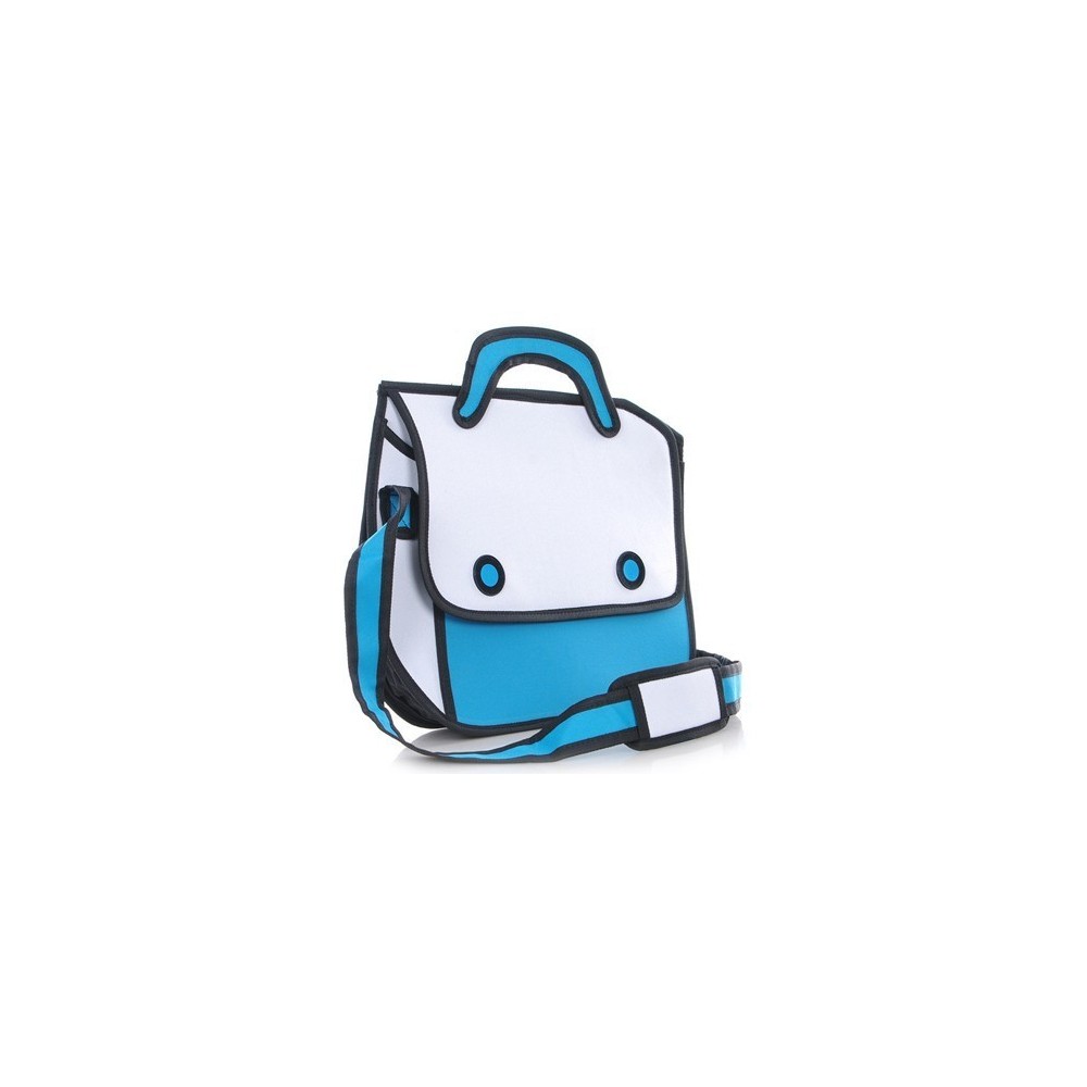 Sac a main 3D - dessins animés - turquoi et blanc