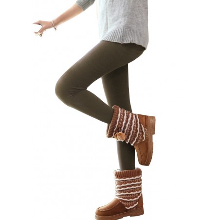 Pack de 5 leggings effet thermique - doublure collants leggings stretch hivers