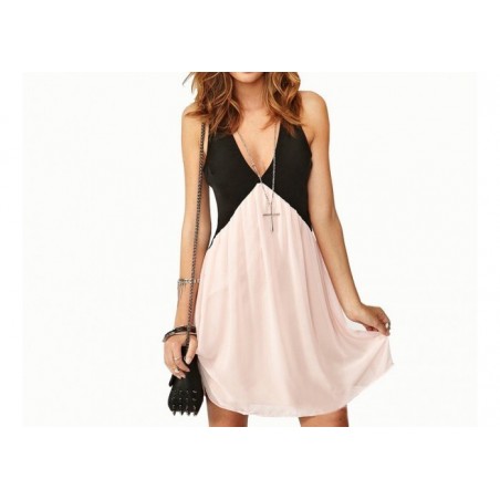 Robe femme noire et rose / Mod LIBERTY