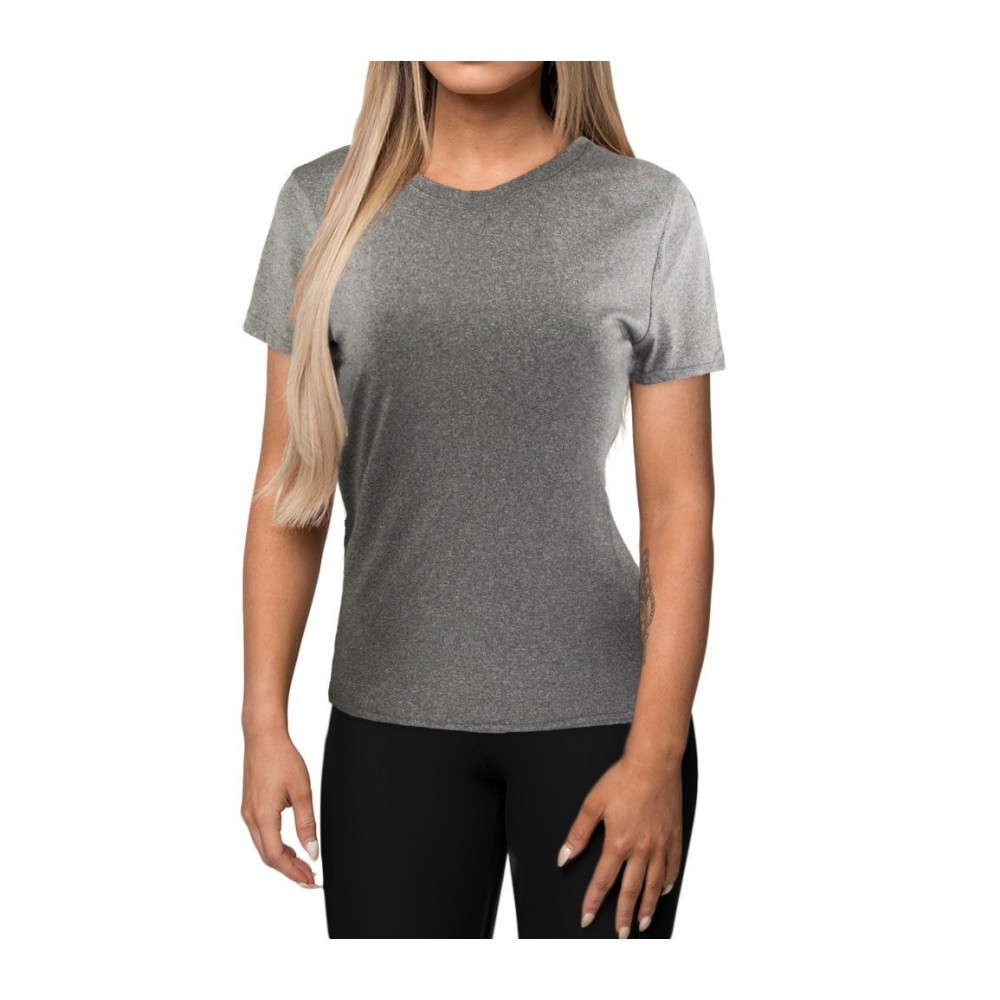 KZ-358 T-shirt de sport running pour femme en tissu respirant bandes sur manches