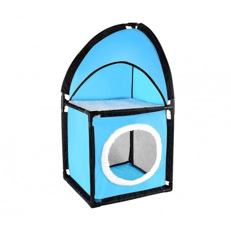 004065 Abri pour chat d'angle KITTY CORNER 2 étages rembourré 71 x 36 x 36 cm