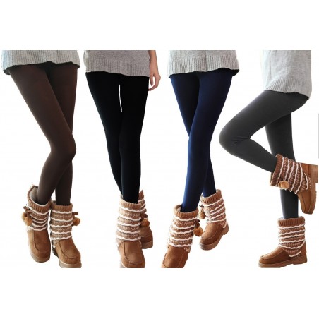 Set de 5 leggings thermiques femme et fille élastiques - parfait pour l'hiver