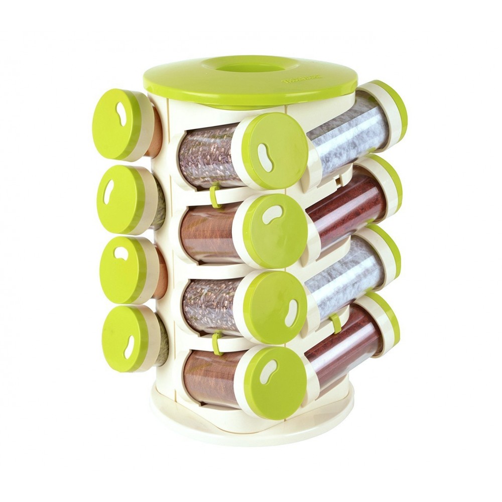 Carrousel à épices tournant 16 pots pop-up SPICE RACK rangement porte-épices