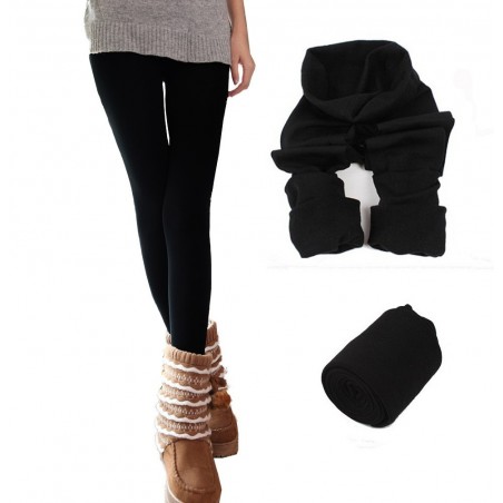 Set de 5 leggings thermiques femme et fille élastiques - parfait pour l'hiver