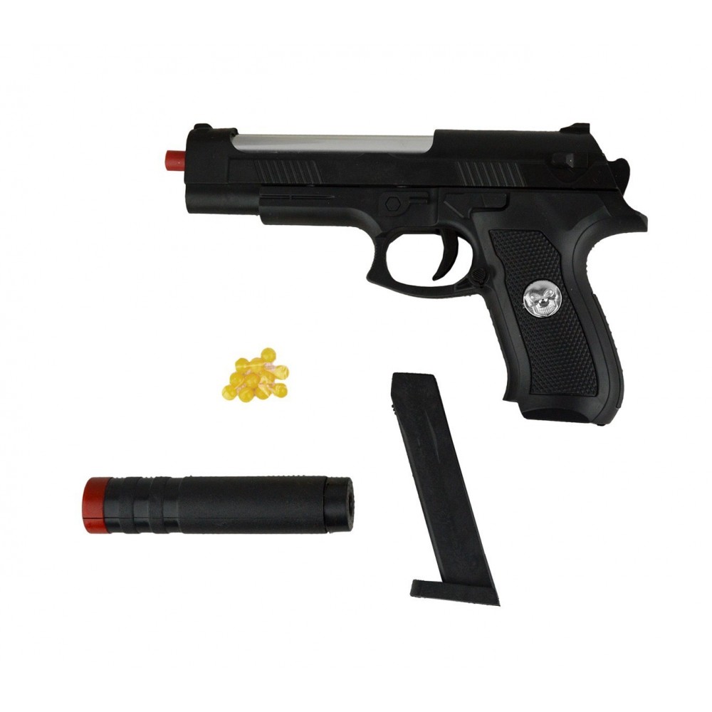 285589 Pistolet en plastique Sport Gun HY-730A avec silencieux 6 mm avec billes