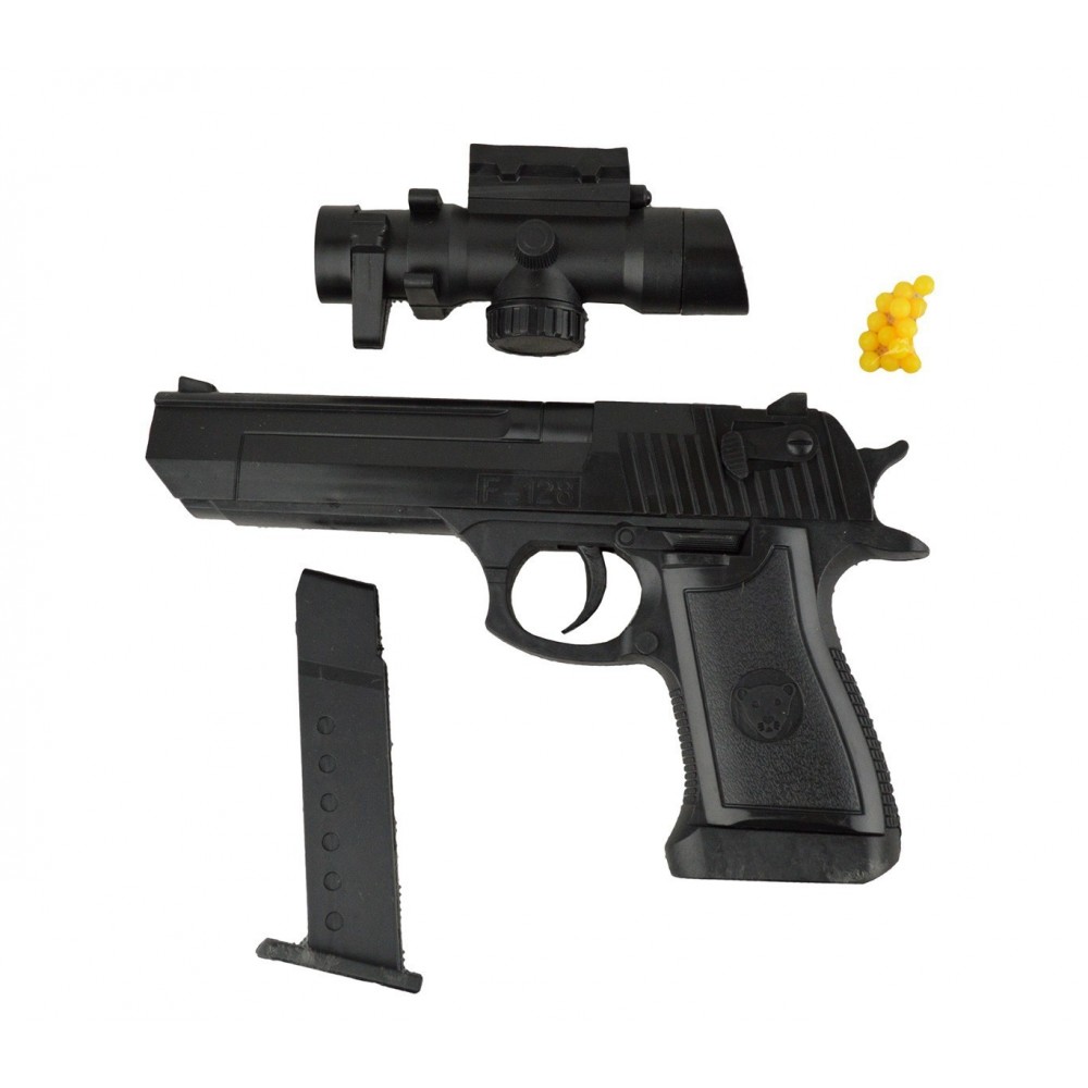 141458 Pistolet en plastique jouet 1823-87 avec pointeur 6 mm billes incluses