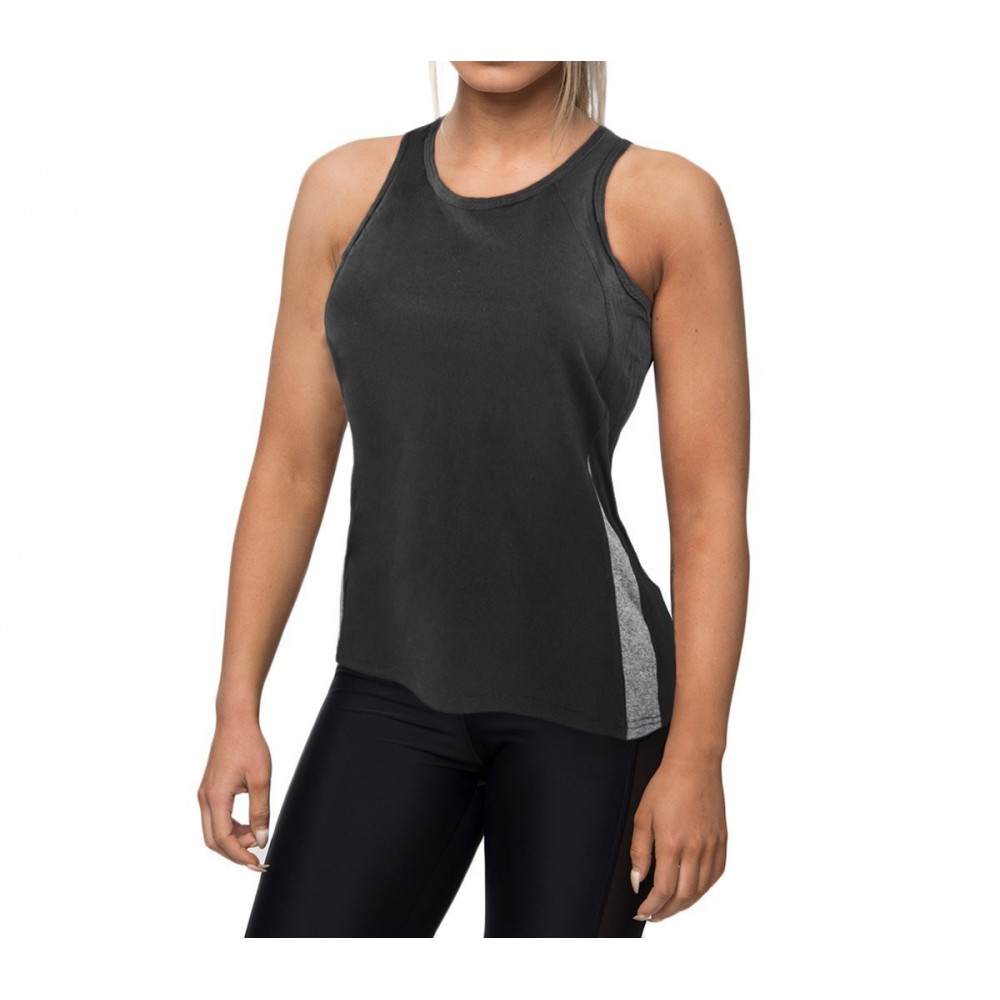 KZ-359 Débardeur de sport running pour femme en tissu respirant bandes latérales
