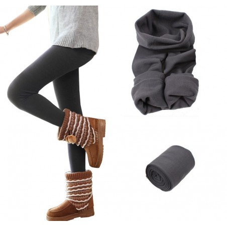 Set de 5 leggings thermiques femme et fille élastiques - parfait pour l'hiver