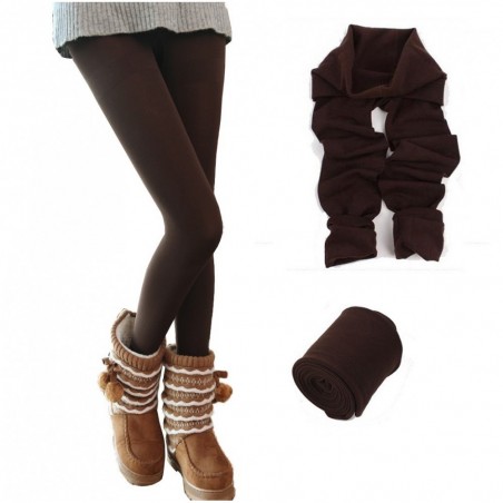 Set de 5 leggings thermiques femme et fille élastiques - parfait pour l'hiver