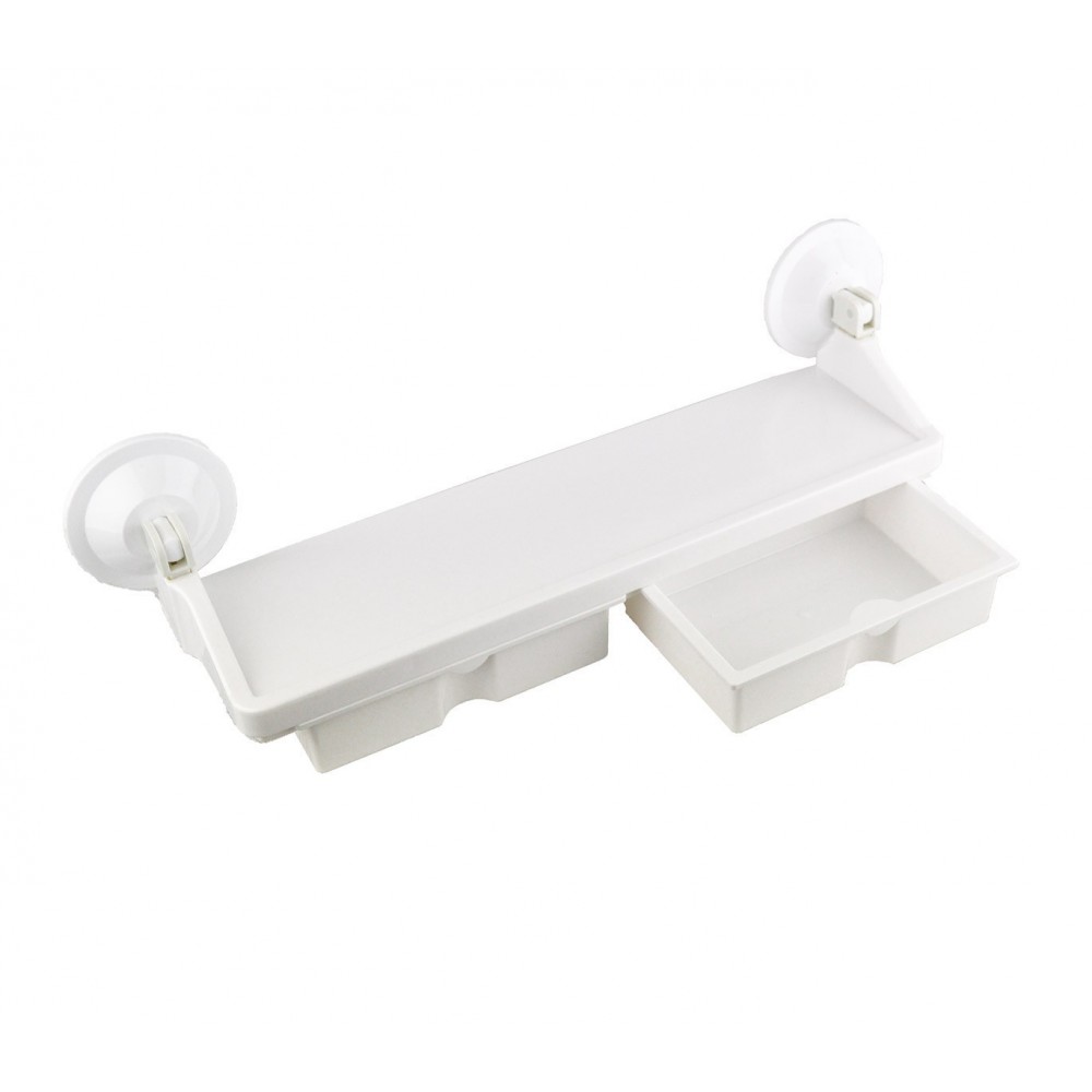 166499 Étagère à ventouse avec deux tiroirs résistante pas besoin de perçage