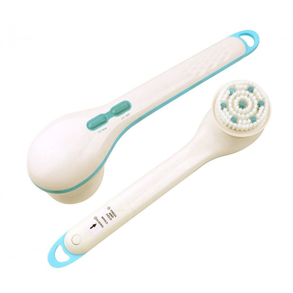 Brosse de massage souple 5 en 1 avec piles DOCCIA SPA à manche spéciale dos 