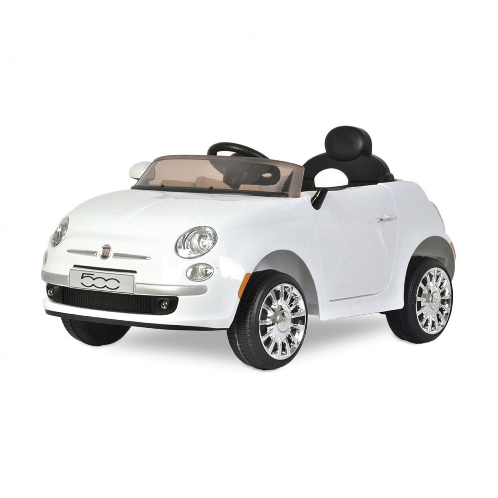 B90106 Voiture électrique pour enfants FIAT 500C siège en cuir 12V télécommandée