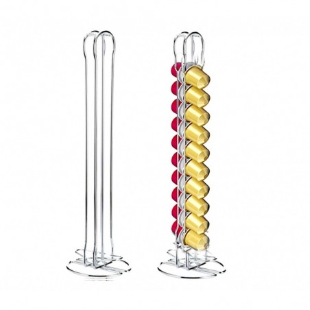 365960 Porte-capsules café pour 18 capsules WELKHOME en métal 2 colonnes