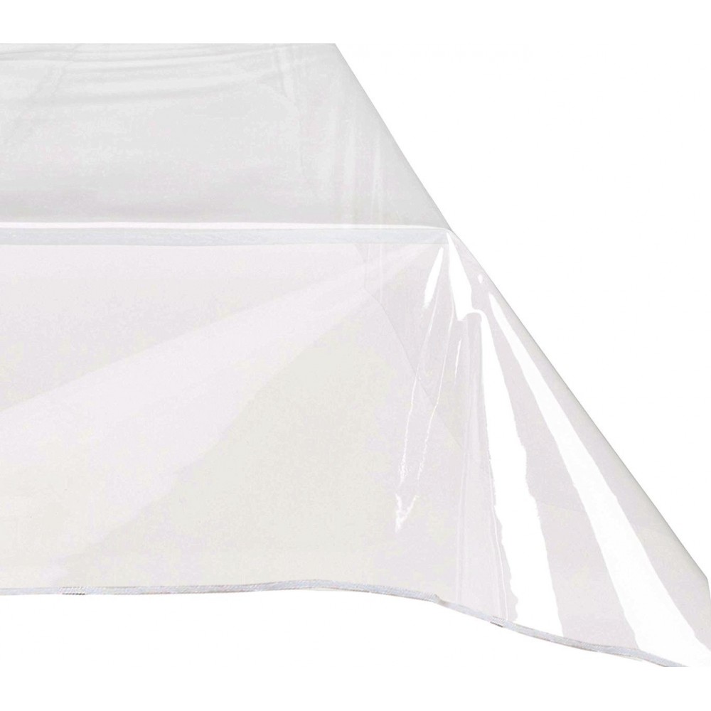 302965 Nappe carrée toile cirée en PVC 140 x 140 cm imperméable et transparent