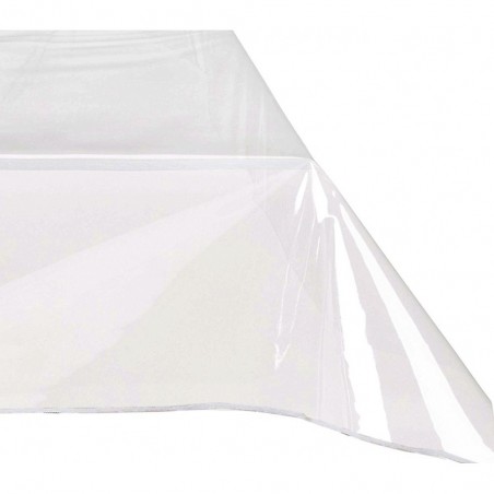 302965 Nappe carrée toile cirée en PVC 140 x 140 cm imperméable et transparent