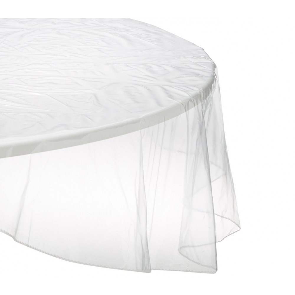 303016 Nappe ronde toile cirée en PVC diamètre 175cm imperméable transparente