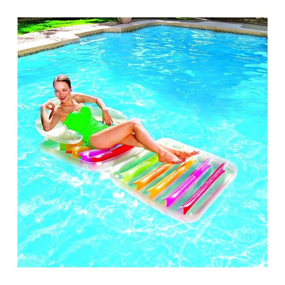 43023 Fauteuil convertible gonflable piscine High Fashion avec dossier 201x89 cm