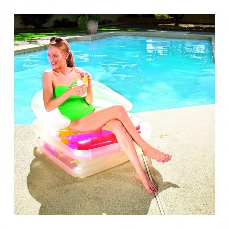 43023 Fauteuil convertible gonflable piscine High Fashion avec dossier 201x89 cm