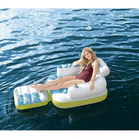43128 Fauteuil gonflable piscine Tiki Time Coolerz 175 x 107 cm avec dossier