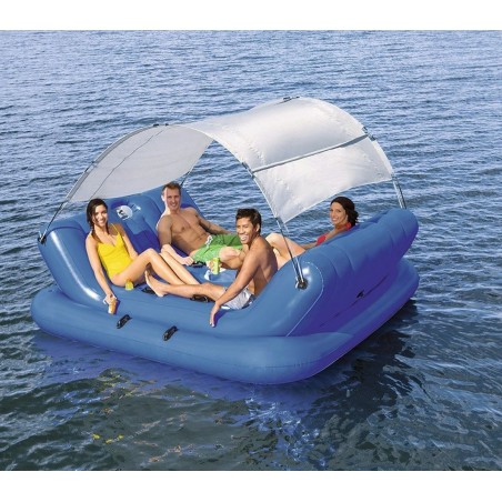 43134 île gonflable Coolerz à bascule 4 personnes avec haut-parleurs et parasols