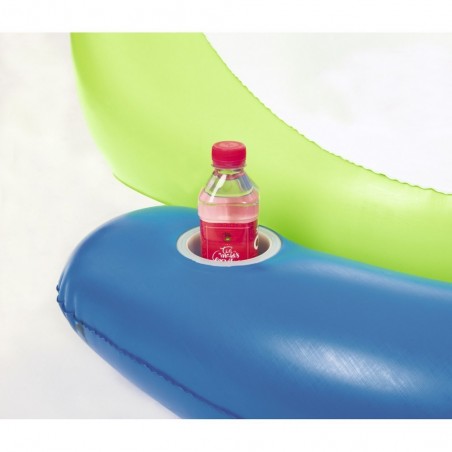 43136 Matelas détente de piscine Sit-N-Sun Coolerz 150x140 cm avec porte-gobelet