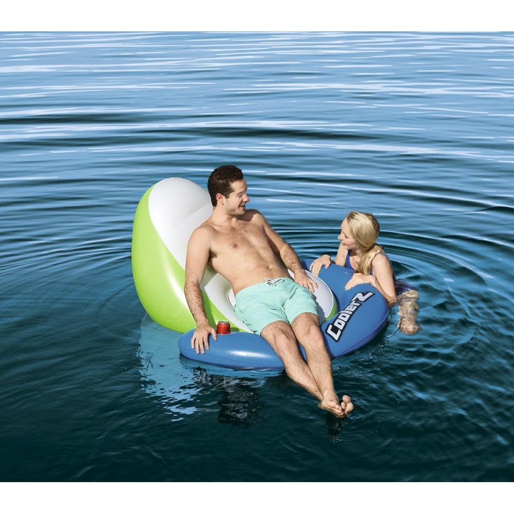 43136 Matelas détente de piscine Sit-N-Sun Coolerz 150x140 cm avec porte-gobelet