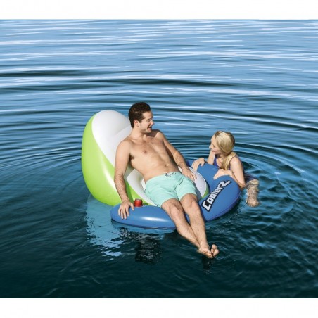 43136 Matelas détente de piscine Sit-N-Sun Coolerz 150x140 cm avec porte-gobelet