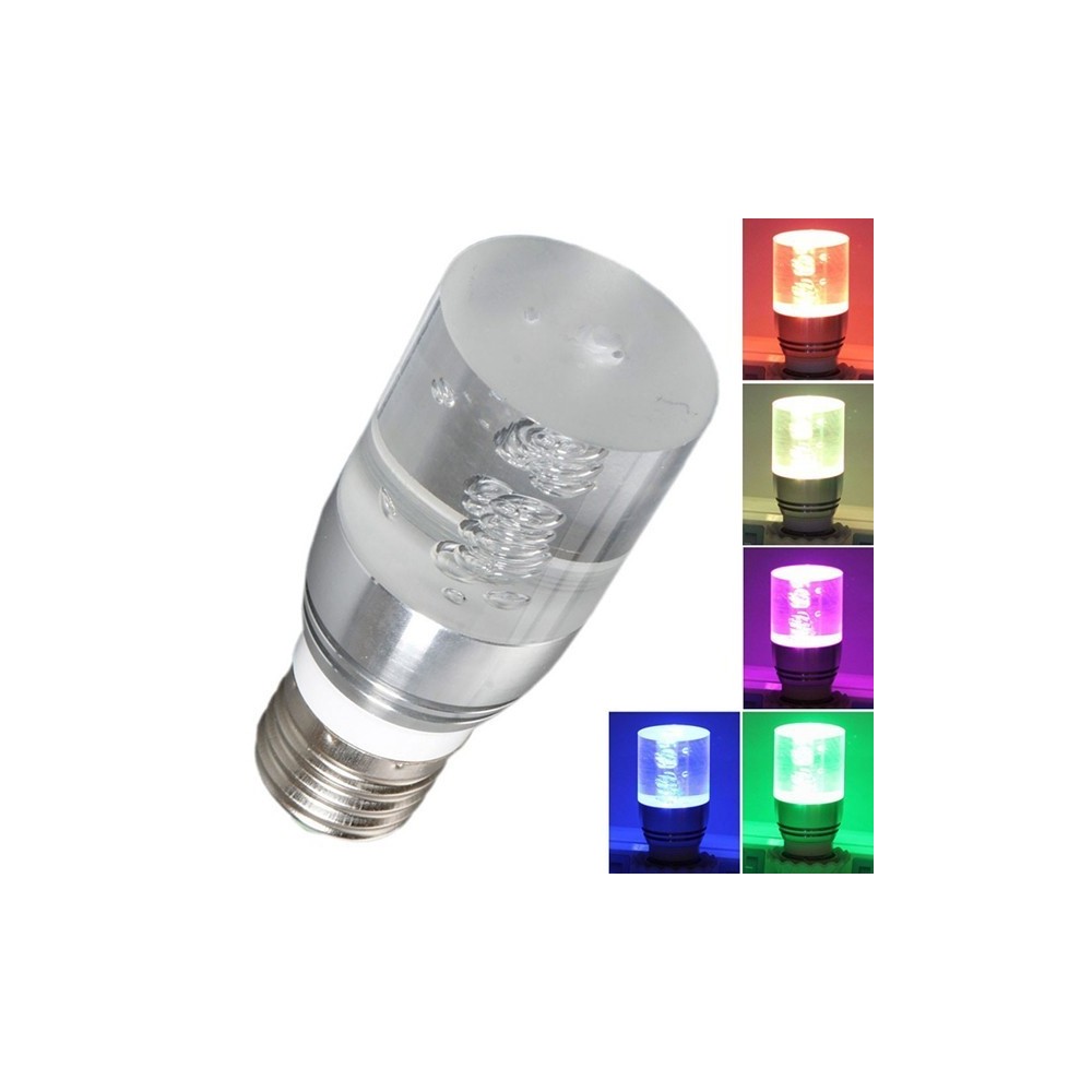 Ampoule LED E27 3W RVB multicolore -chromothérapie détente - avec télécommande