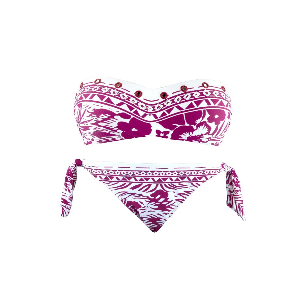 DW8891 Maillot de bain bikini rembourrés  mod. VANESSA fantaisie ethnique