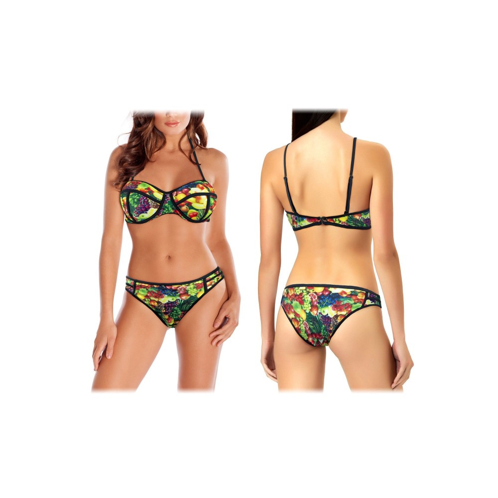 G1662  Maillot de bain bikini rembourrés  mod. FRUIT fantaisie de fruits