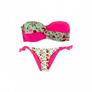 A8912 Maillot de bain bikini rembourrés  mod. BLUEMARY fantaisie de fleurs  2