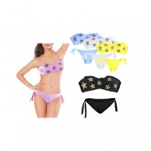 DW8861 Maillot de bain bikini bandeau mod. LYCIA fantaisie de etoille