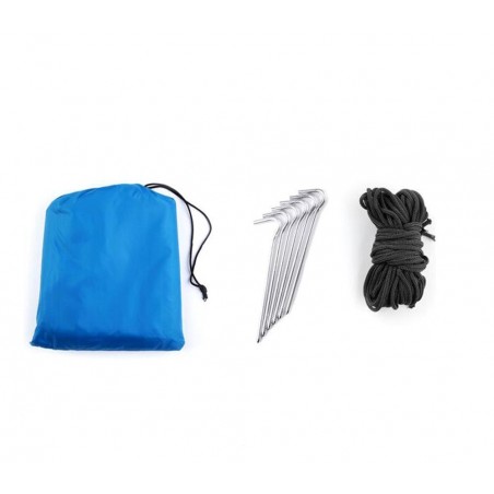 Tente de camping avec pare-soleil 10745 pour camper avec piquets et tirants Tente de camping avec pare-soleil 10745 pour camper avec piquets et tirants