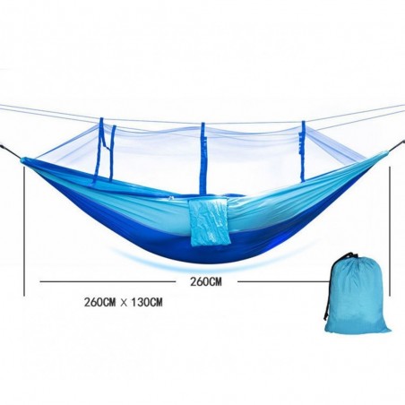 Kit hamac à suspension bicolore 10746 avec moustiquaire et poches multifonctions