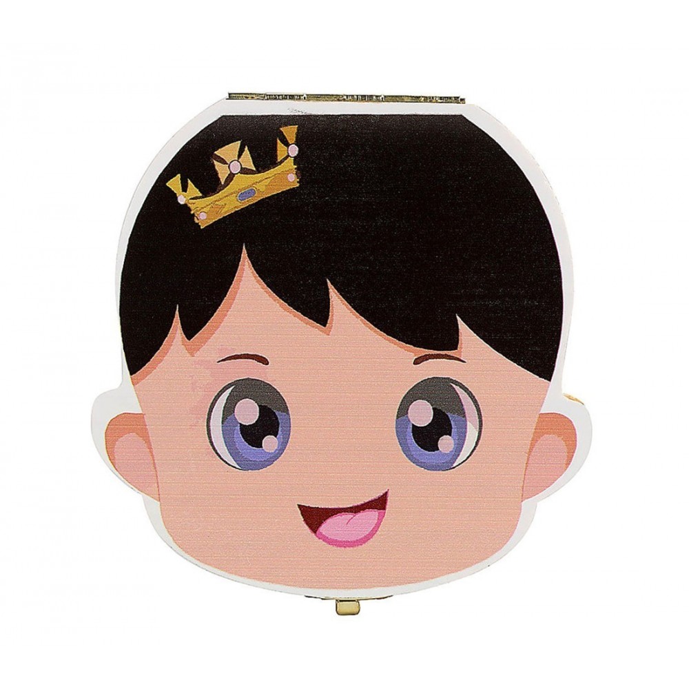 10751 Boîtier en bois coloré pour garde dents de lait bébé et fille