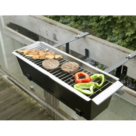 Barbecue universel 10756 pour balustrades de balcon 19x58x38 cm brasier